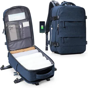 Travel Backpack for Men Women Carry On Backpack Flight Approved Laptop Backpack Luggage Backpack Weekender Bag for Outdoor Hiking Business Trip Dark Blue