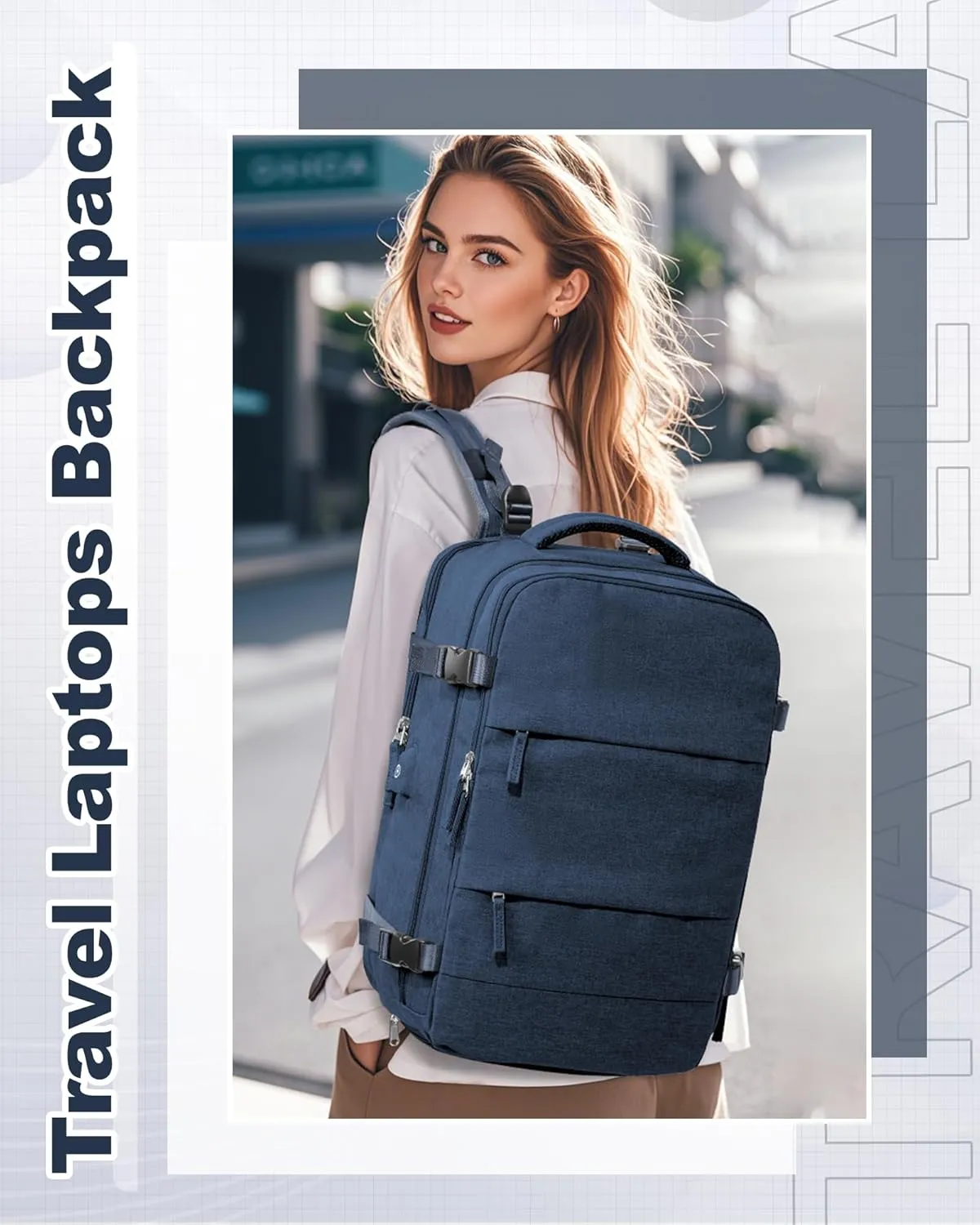 Travel Backpack for Men Women Carry On Backpack Flight Approved Laptop Backpack Luggage Backpack Weekender Bag for Outdoor Hiking Business Trip Dark Blue