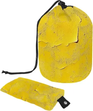 Travel Cosmetic Bags bucket Makeup Bag, Art Yellow Mottled Texture 22 Women Portable Foldable Cases, Multifunctional Toiletry Bucket Bags Round Organizer Storage