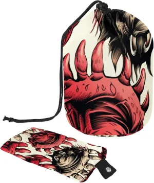 Travel Cosmetic Bags bucket Makeup Bag, Cool Pop Art Monster Claw Women Portable Foldable Cases, Multifunctional Toiletry Bucket Bags Round Organizer Storage