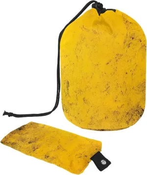 Travel Cosmetic Bags bucket Makeup Bag, Retro Yellow Mottled Texture 62 Women Portable Foldable Cases, Multifunctional Toiletry Bucket Bags Round Organizer Storage