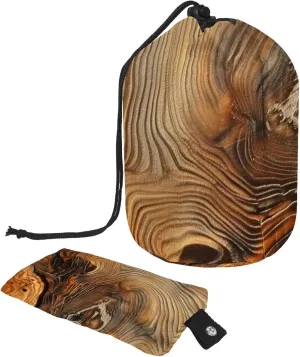 Travel Cosmetic Bags bucket Makeup Bag, Wood Grain Print 58 Women Portable Foldable Cases, Multifunctional Toiletry Bucket Bags Round Organizer Storage