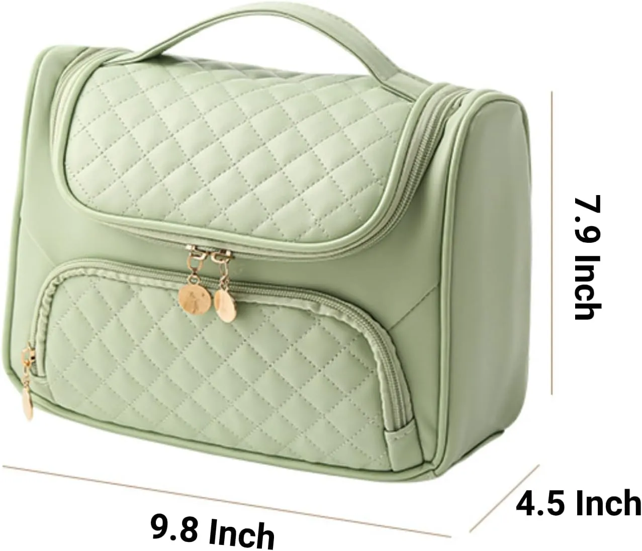 Travel Toiletry Bag, Waterproof Cosmetic Bag with Hanging Hook, Large Capacity Toiletries Bag, Makeup Bag for Traveling, Cosmetic Organizer Case for Women (Black)