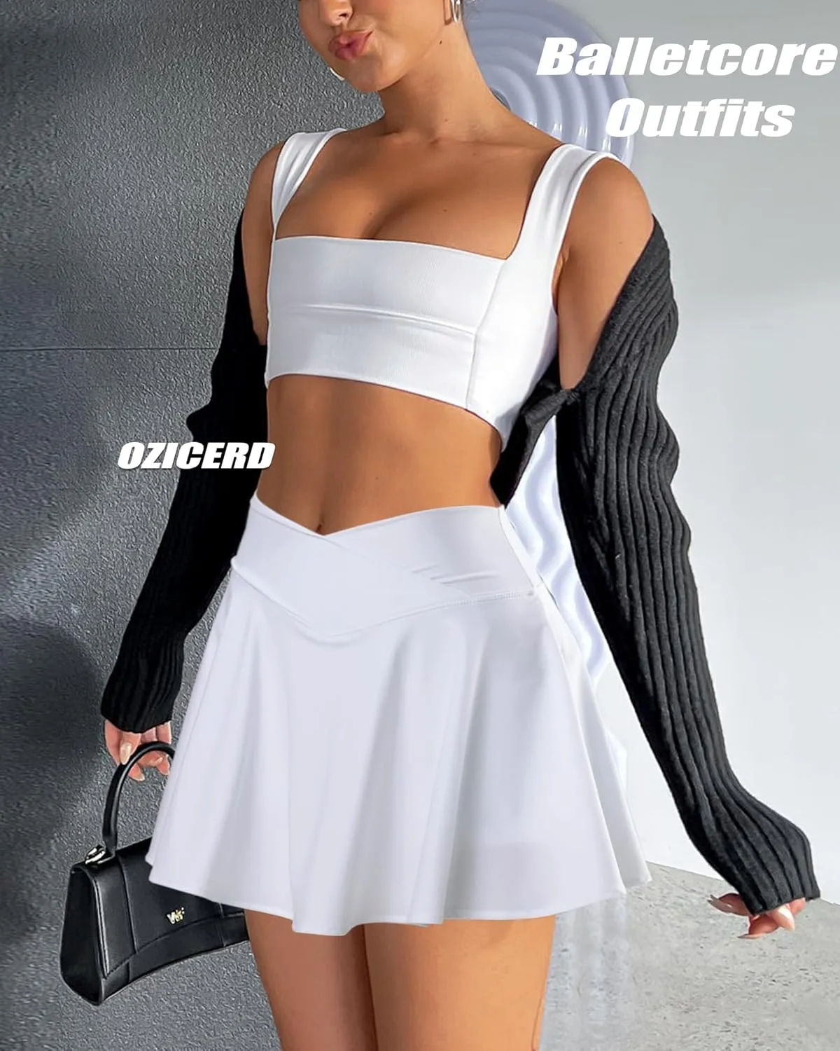 Two Piece Tennis Skirt Sets for Women 2 Piece Mini Skirt Set Going Out Golf Skort Athletic Skirt Pickleball Outfit
