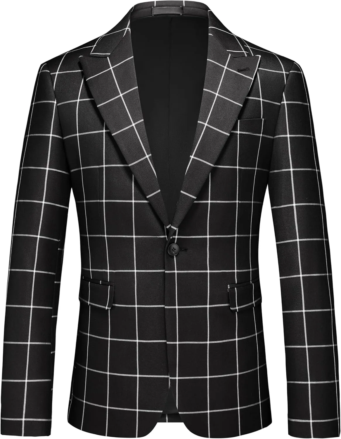 UNINUKOO Men's Blazer Plaid Sport Coat Casual Lightweight Checkered Suit Jacket Summer Jacket Men