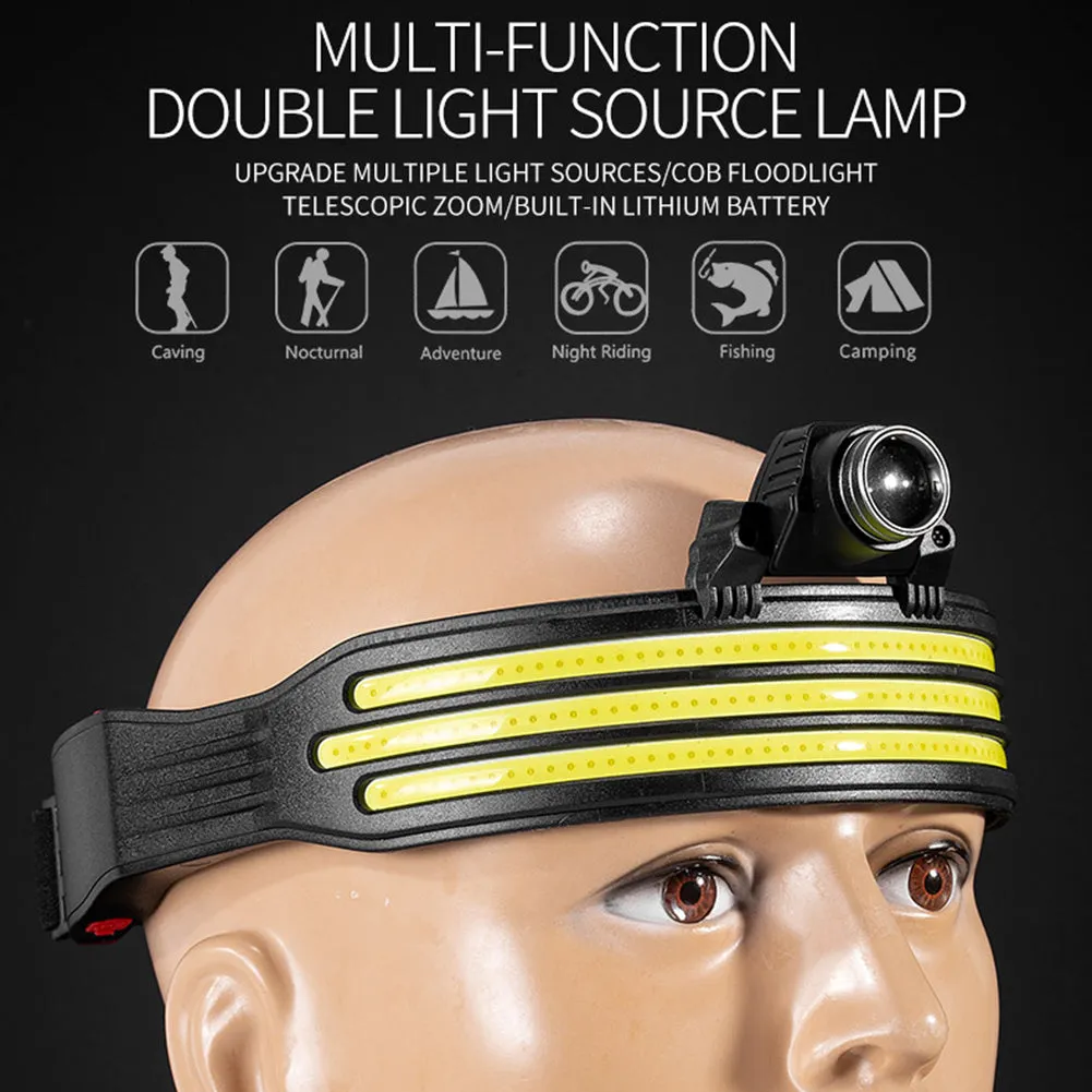 Usb Rechargeable Floodlight Cob Headlamp Wlw 694-3