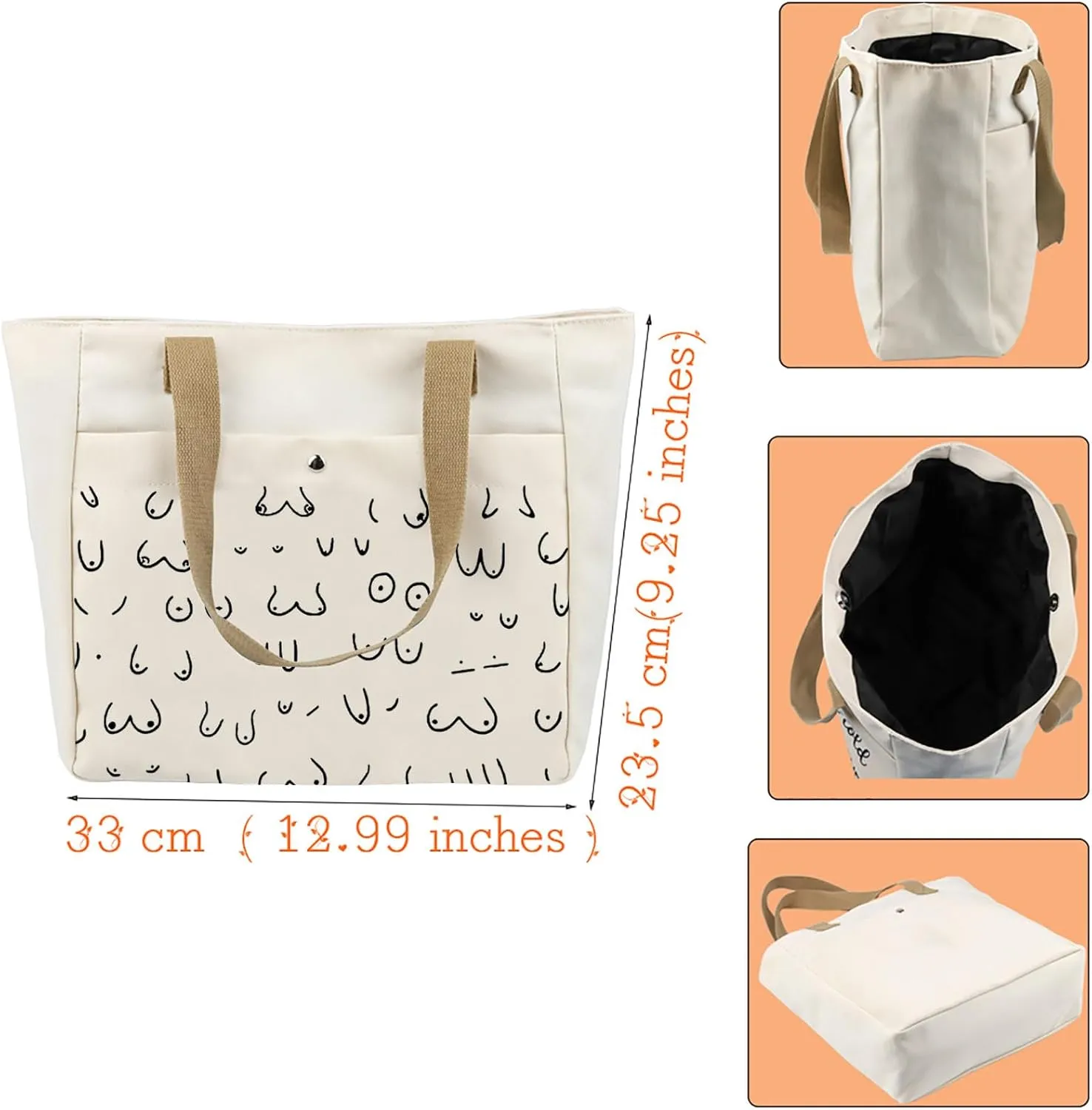 VAMSII Boobs Makeup Bag - Breast Inspired Gift for Women, Boobie Gift (BoobsBag)