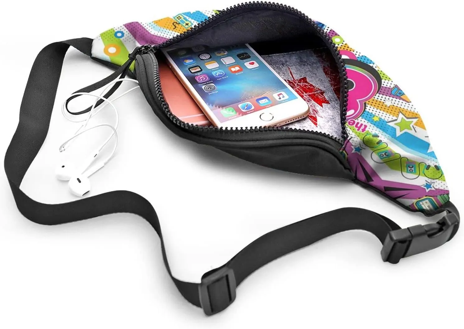 Vintage 80s 90s Fanny Pack for Women Men,Fashion Waist Pack Belt Bag Crossbody Bag for Casual Running Cycling
