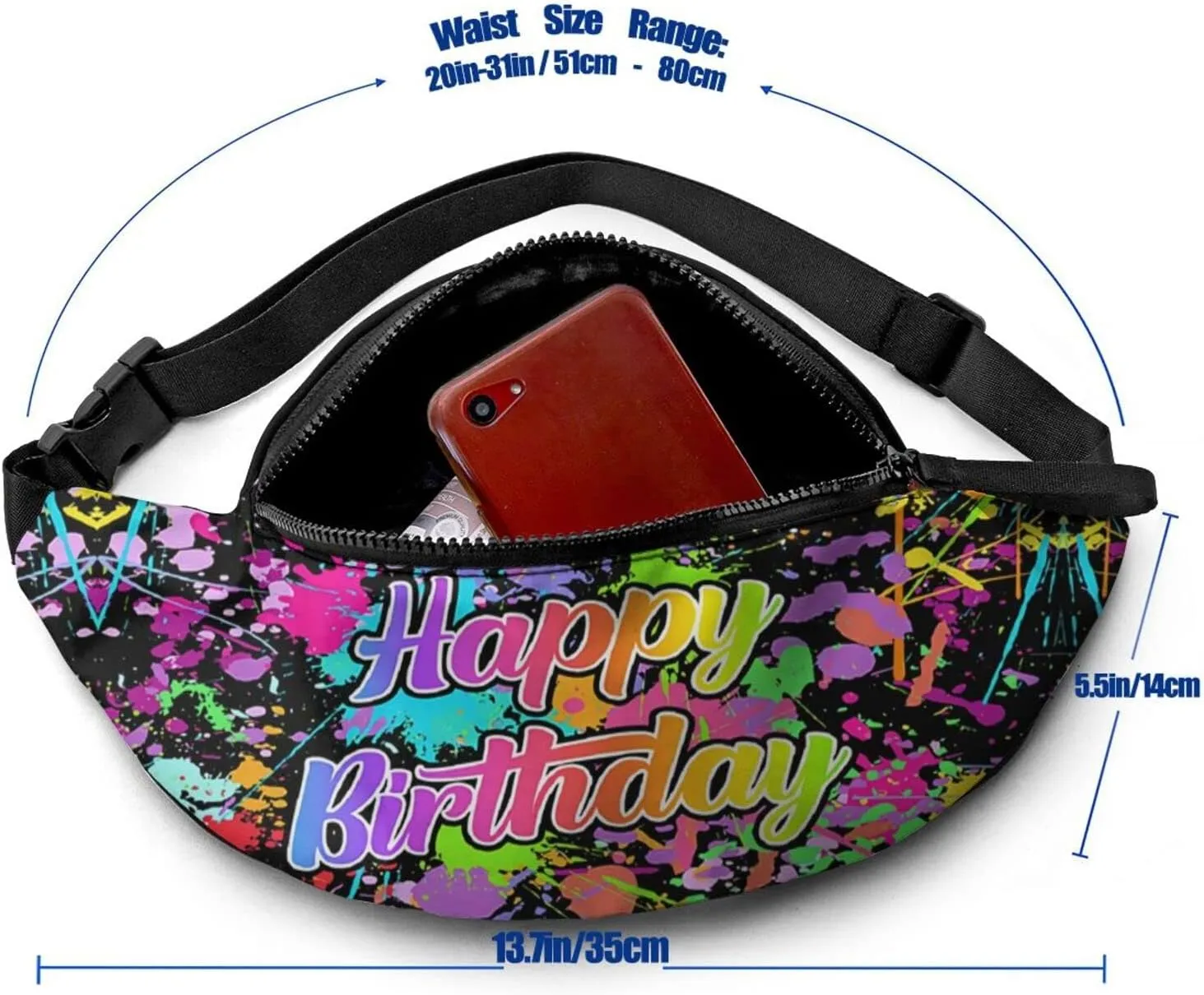 Vintage 80s 90s Fanny Pack for Women Men,Fashion Waist Pack Belt Bag Crossbody Bag for Casual Running Cycling