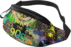 Vintage 80s 90s Fanny Pack for Women Men,Fashion Waist Pack Belt Bag Crossbody Bag for Casual Running Cycling