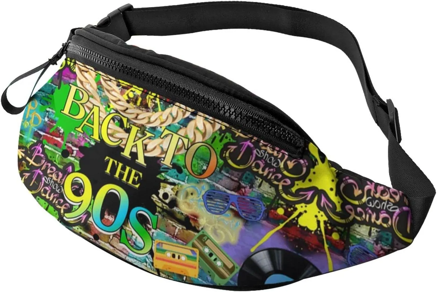 Vintage 80s 90s Fanny Pack for Women Men,Fashion Waist Pack Belt Bag Crossbody Bag for Casual Running Cycling