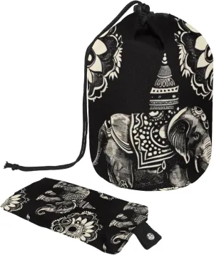 Vintage Indian Elephant Travel Cosmetic Bags Makeup Bag for Women, Foldable Drawstring Travel Cosmetic Bags, Portable Toiletry Bucket Bag