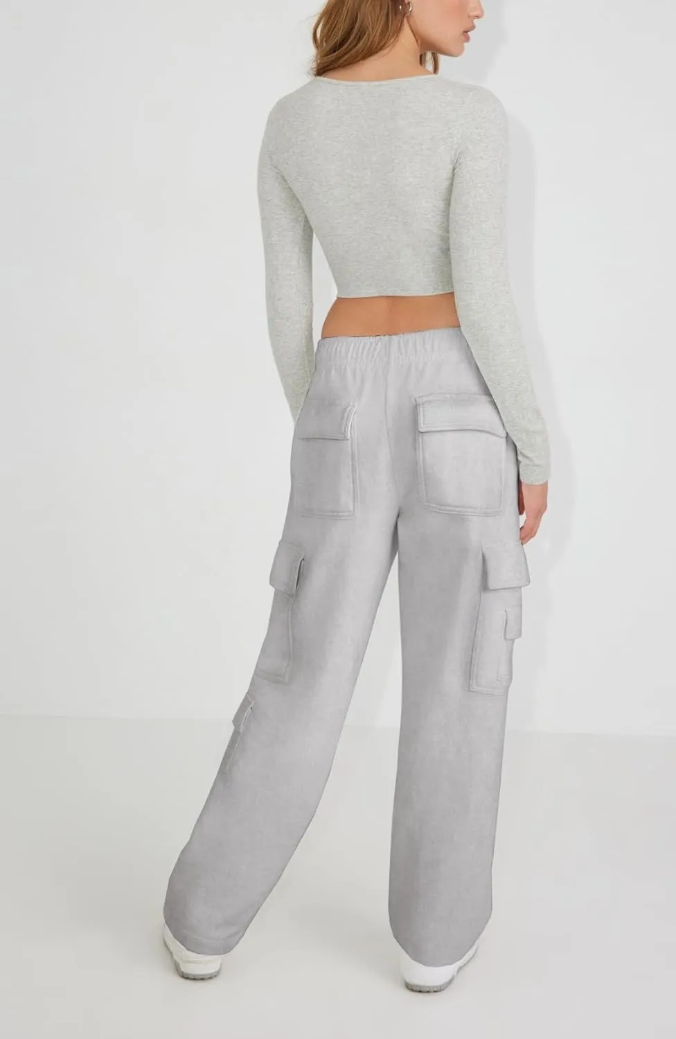 Waitfairy Wide Leg Sweatpants Women Cargo Pants for Girls High Waisted Baggy Sweatpants for Women Casual Pants with Pockets
