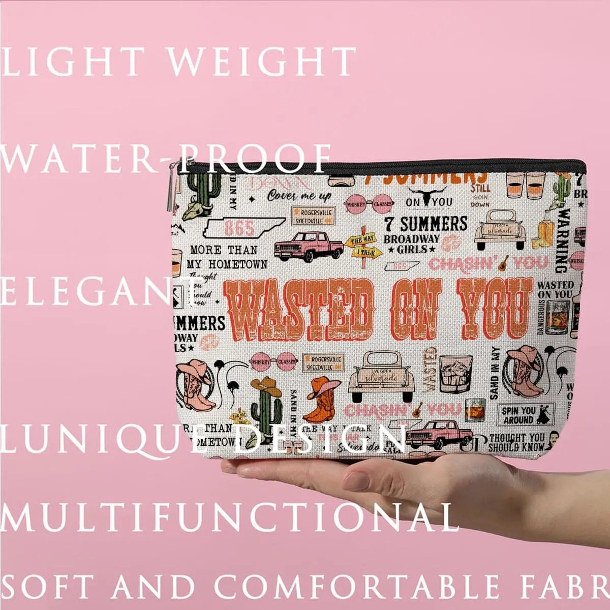 Western Makeup Bag Western Gifts for Women Western Stuff Cowgirl Gifts Country Gifts Retro Cosmetic Bag Zipper Pouch for Mothers Day Graduation Birthday-13