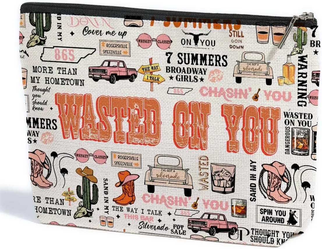 Western Makeup Bag Western Gifts for Women Western Stuff Cowgirl Gifts Country Gifts Retro Cosmetic Bag Zipper Pouch for Mothers Day Graduation Birthday-13