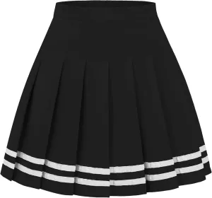 Women Pleated Skirt A-Line Short Mini Basic Skirt School Uniform Cheerleader Skirts Skater Skirt