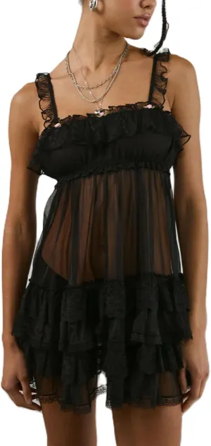 Women Y2k Spaghetti Strap Lace Floral Mini Bodycon Dress Sexy V Neck Backless Cami Ruffle Going Out Short Dress
