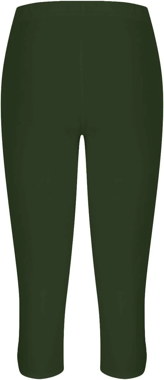 Womens Capri Leggings Summer Plus Size Capris Workout Yoga High Waisted Capri Pants Casual Pull On Capris with Pockets