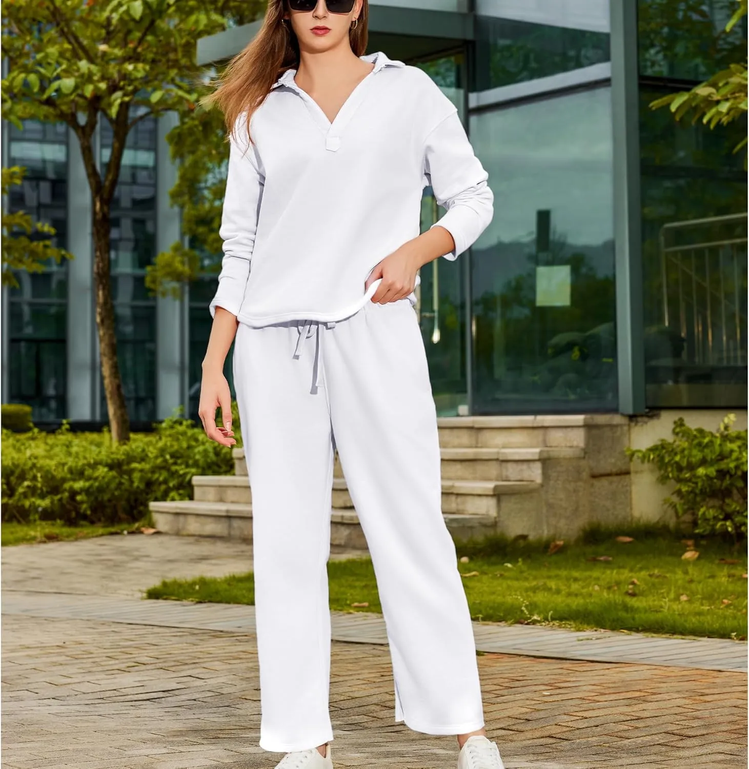 Women's Carmel Tracksuit 2 Piece Set - Patrick Pullover Sweatshirt & Catherine Sweatpants - Casual Lounge Set