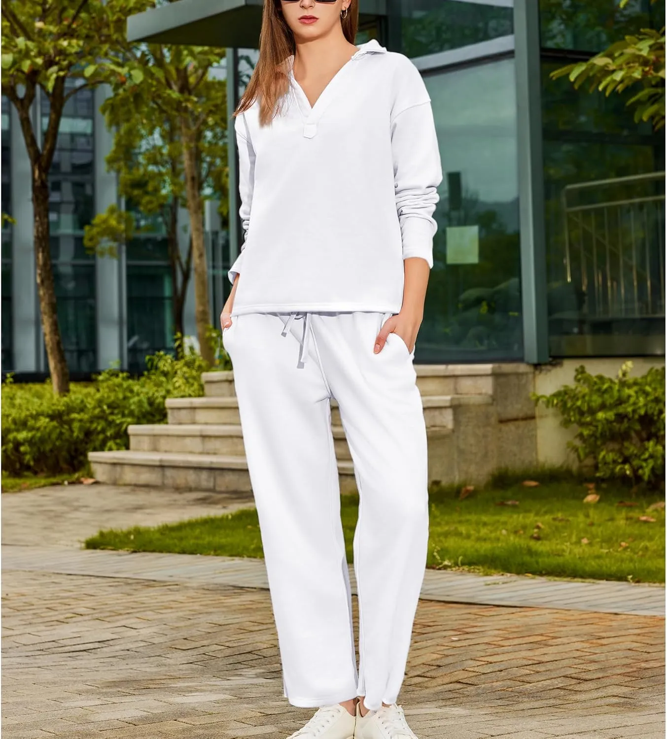 Women's Carmel Tracksuit 2 Piece Set - Patrick Pullover Sweatshirt & Catherine Sweatpants - Casual Lounge Set