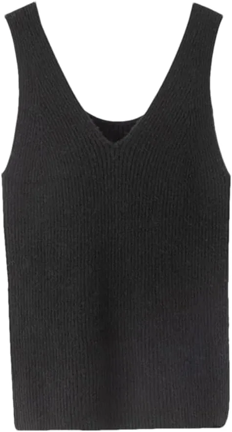 Women's Knitted Camisole Vest Women Sleeveless Suspender Tops