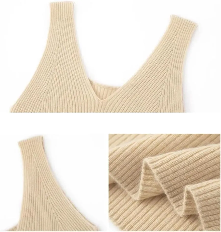 Women's Knitted Camisole Vest Women Sleeveless Suspender Tops
