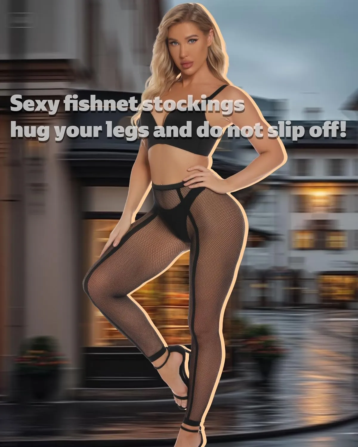 XIUSEMY Womens Fishnet Tights Sexy Stockings Black Stripe Pantyhose Leggings Lingerie