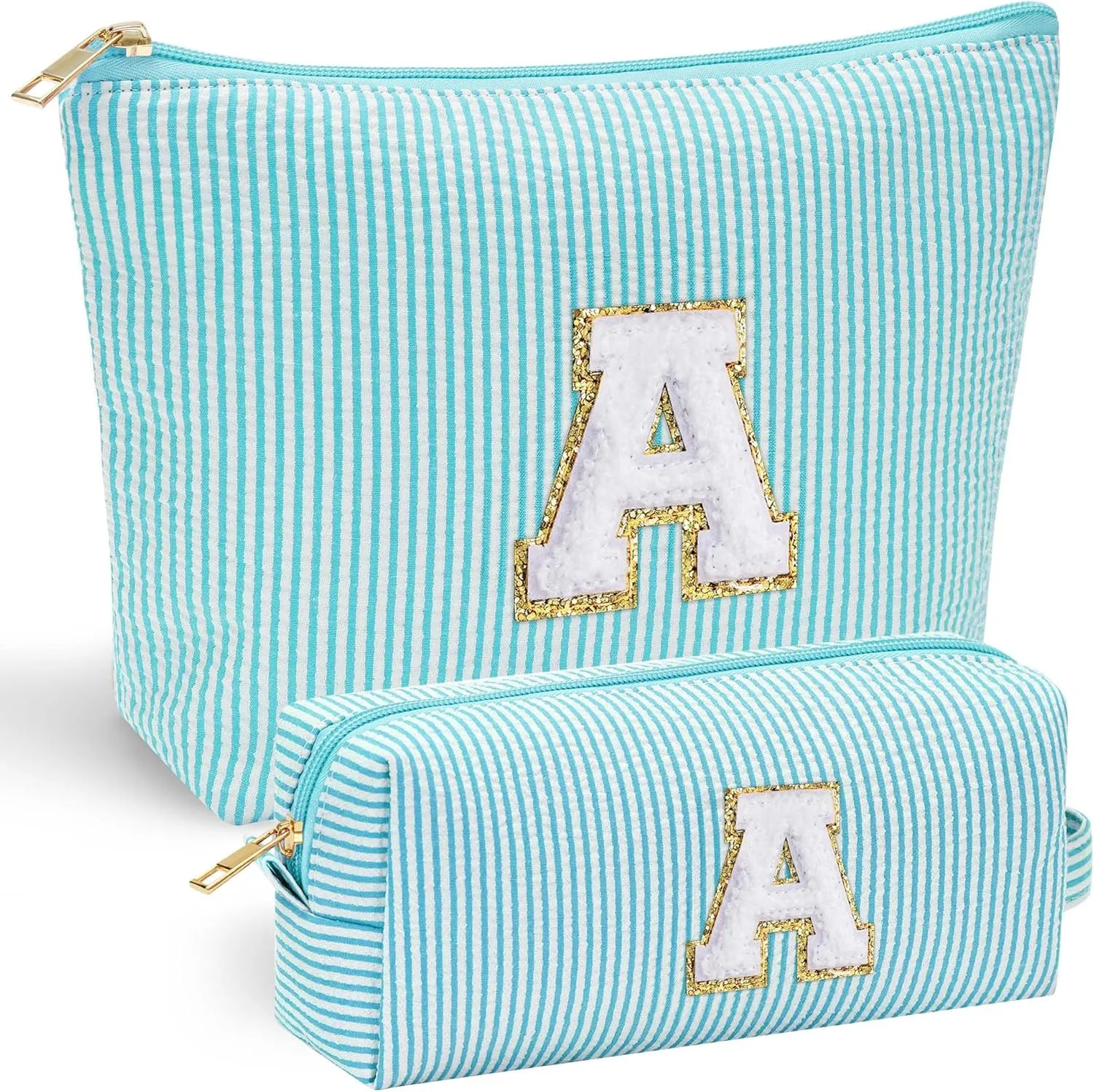 YOOLIFE Skincare for Girls 10-12 - Personalized Initial Makeup BagCosmetic BagTravel Toiletry BagBirthday Gifts for Women Her Bridesmaid Friend Wife Girlfriend Daughter Teacher Birthday Gifts A